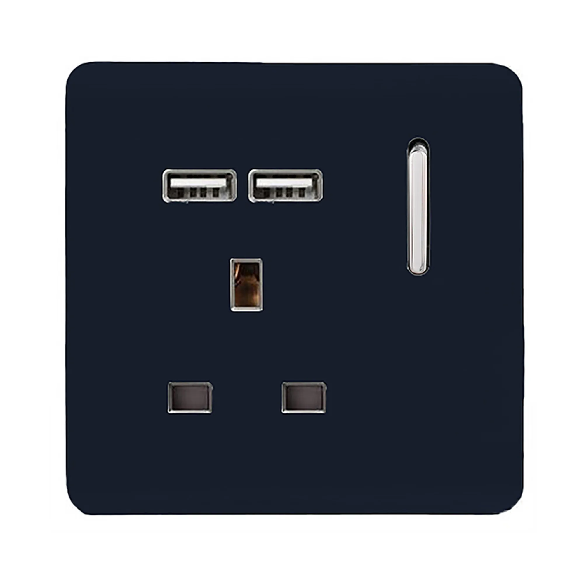 ART-SKT13USBNV  1 Gang 13Amp Switched Single Socket With 2 x USB Navy Blue